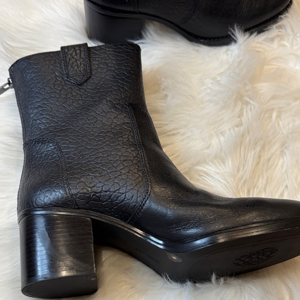 Vince Camuto Textured Black Heeled Boots-VC-Zeldina - Picture 6 of 10